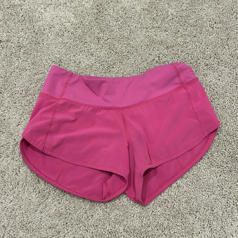 Lululemon sonic pink speed up shorts